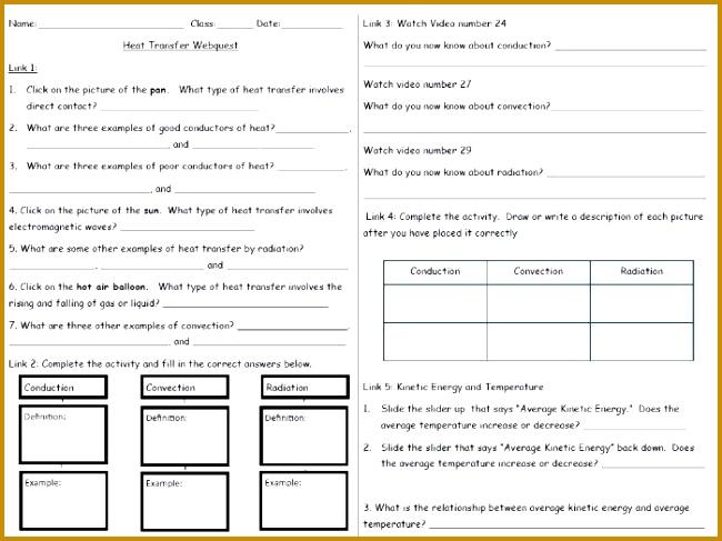 Conduction Convection Radiation Worksheet 487650