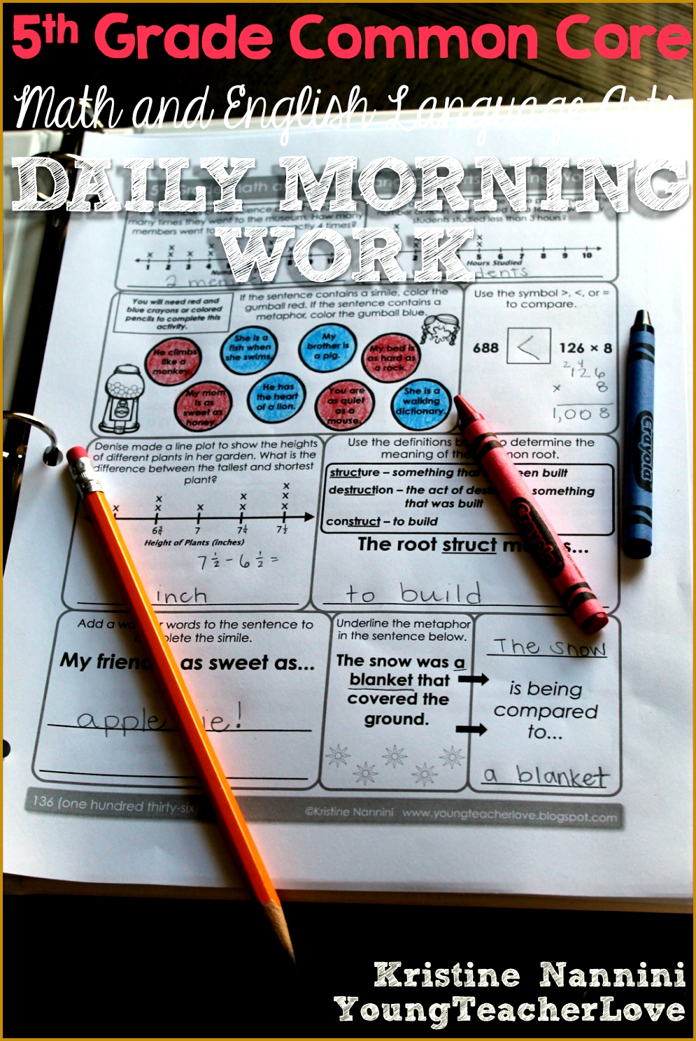 5th Math and English Language Arts Daily Morning Work Check out the FREE preview 1488995