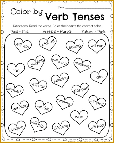 1st Grade Math and Literacy Worksheets for February Literacy WorksheetsVerb TensesWriting 465372