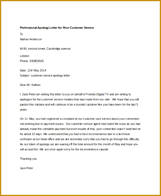 Sincere Apology Letter inside Sample Letter plaint Bad Behavior 678558