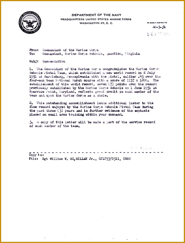 Letter of mendation Return Document 854651