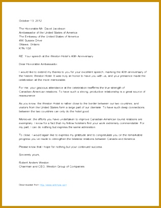 Sample Letter to Ambassador 409316