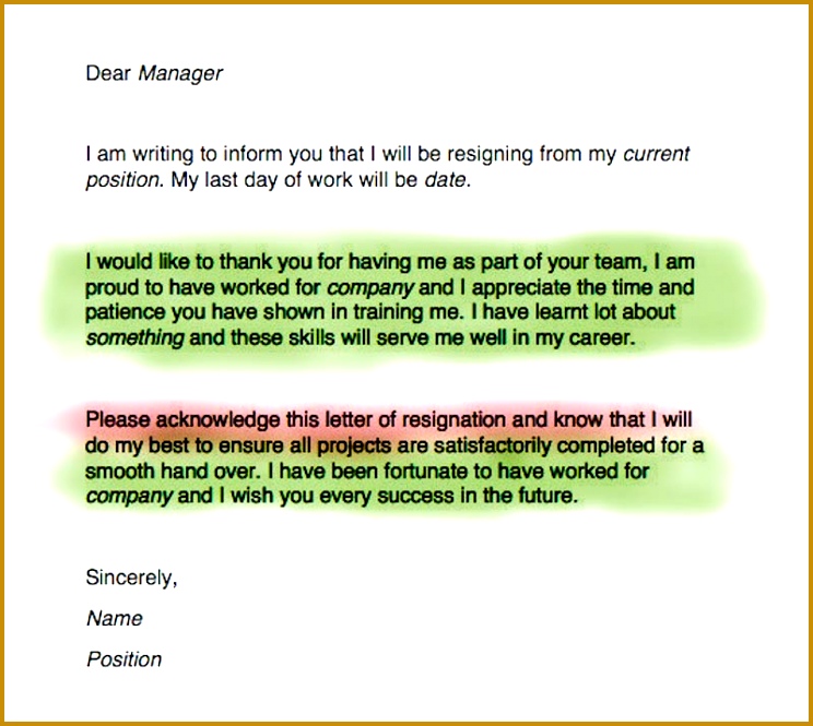 Write a Resignation Letter 665744