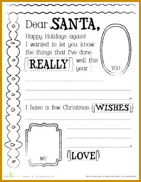 Santa Letter Template Kids Party Craft Printable 279361