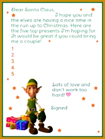 Template of a letter to Santa with a colourful elf design 279210