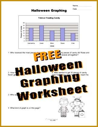Squarehead Teachers FREE Halloween Graphing worksheet for kids interpreting data from a bar graph 325421