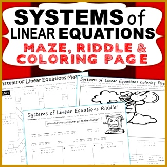 Have your students apply their understanding of SYSTEMS OF LINEAR EQUATIONS with these fun activities including 325325