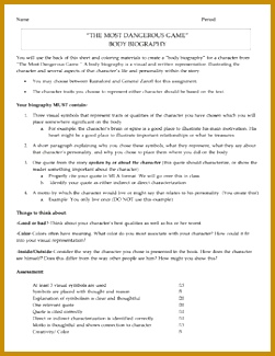 "The Most Dangerous Game" Body Biography is an activity to help students with characterization 325251