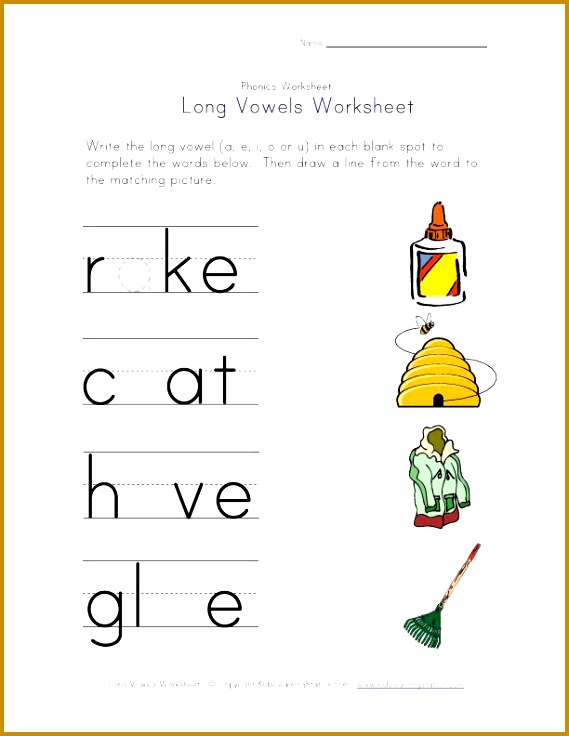 long vowels a i o and u worksheet 736569