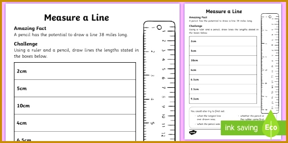 Measure a Line Activity Sheet 292585