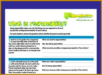 Free printable worksheets for teaching responsibility respect and more 285390