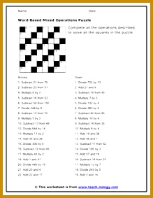 to Print Maths PuzzlesWorksheets 283219