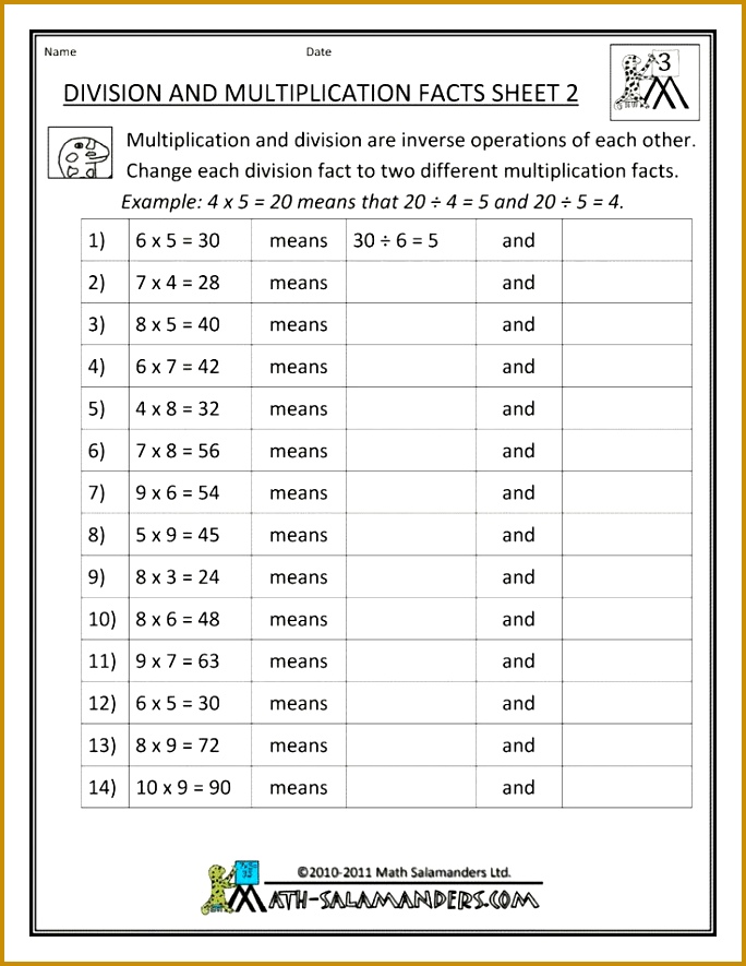 Here is our selection of Printable Division Worksheets for Grade Division Facts up to Free Grade Math Worksheets Free Math Sheets printables for kids by 885684