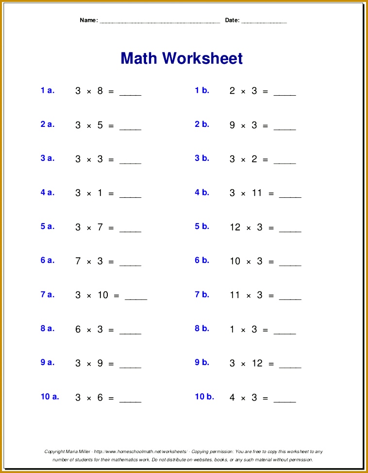 Multiplication table of 3 973758