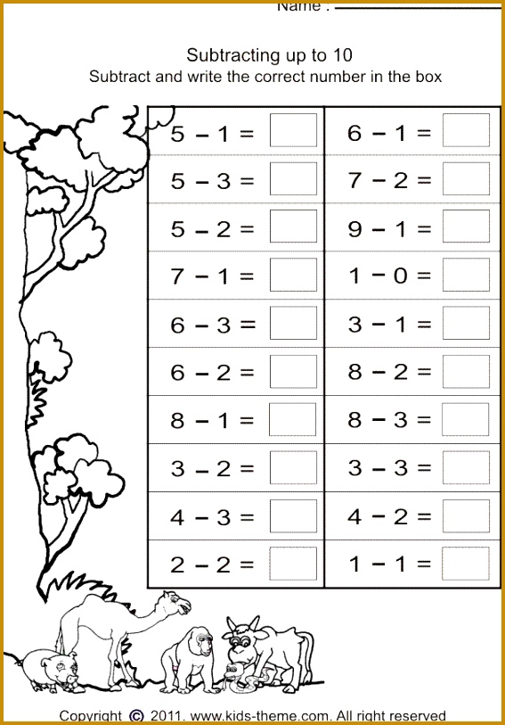 Subtract 1 Worksheet Worksheets for all Download and Worksheets 813567