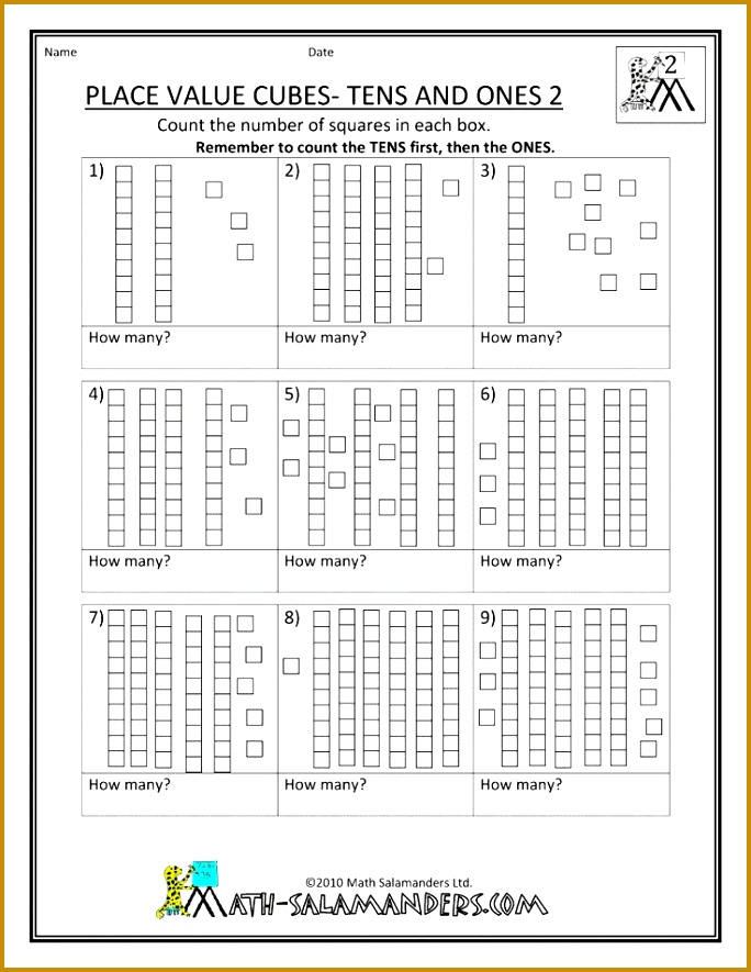 first grade math worksheets place value tens ones 2 885684