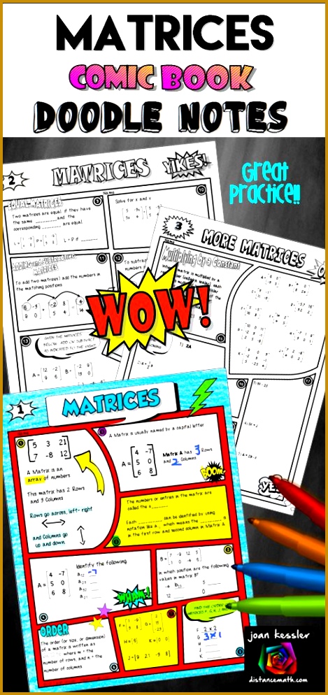 Matrices ic Book Doodle Notes plus Practice 994469