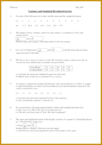 Printables Standard Deviation Worksheet Kigose Thousands of Mean Median and Mode 465329