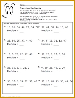 Median Worksheet 2 344264