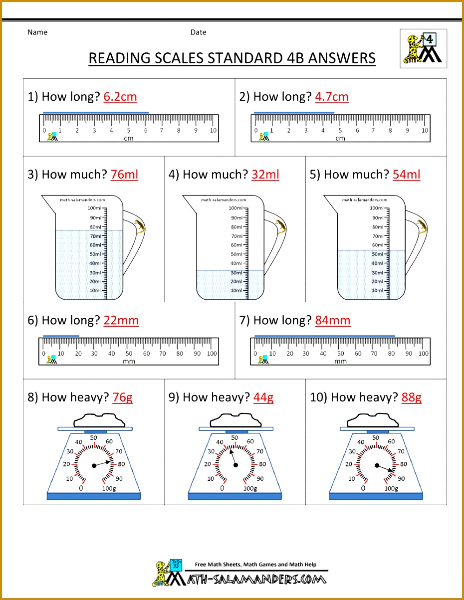 Math Worksheets 4th Grade Measurement 5th Reading Scales Metric Ans Multiplication Word Problems mon Core Fraction 1203930