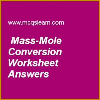Mass Mole Conversion Worksheet Answers 325325