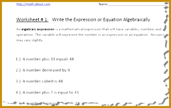 Practice Your Algebraic Expressions With These Pre Algebra Worksheets 223353