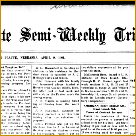 The North Platte Semi Weekly Tribune North Platte Neb 1895 1922 April 09 1901 Image 1 Nebraska Newspapers Library of Congress 477478