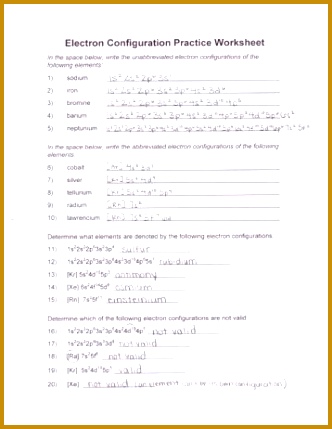 Electron Configuration Worksheet Answers Pogil Worksheets for 429332