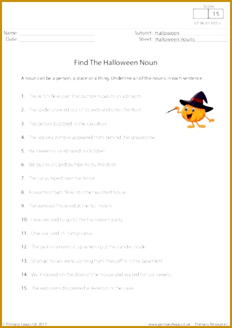 PrimaryLeap Find the Halloween Noun Worksheet 465658