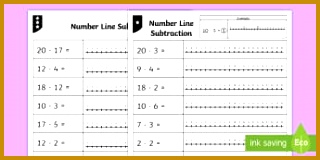 Subtraction From 20 Number Line Activity Sheet 160320