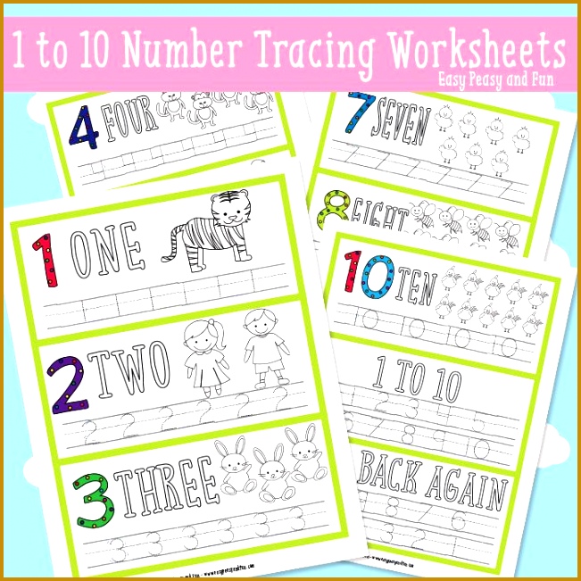 Simple Number Tracing Worksheets 651651