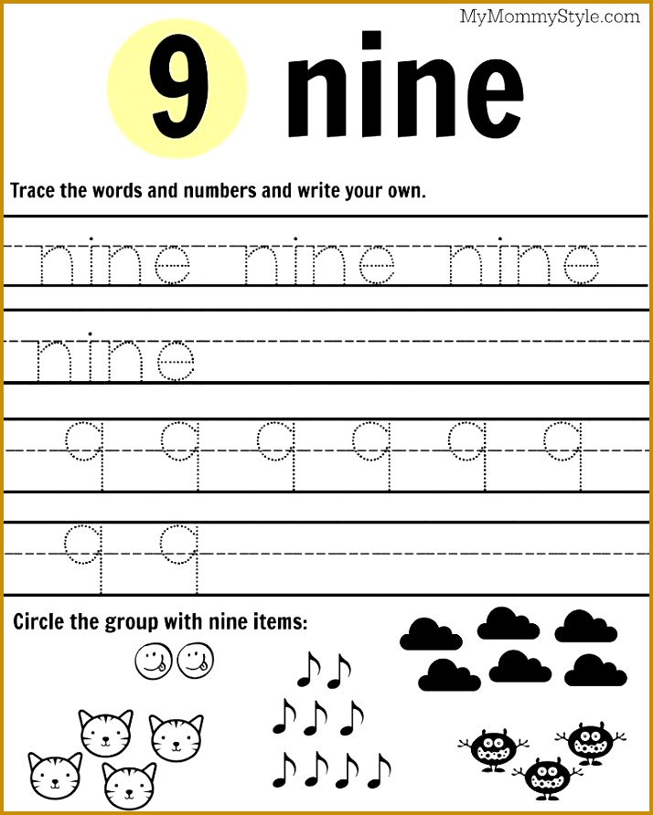 Number · number 9 worksheet 892714