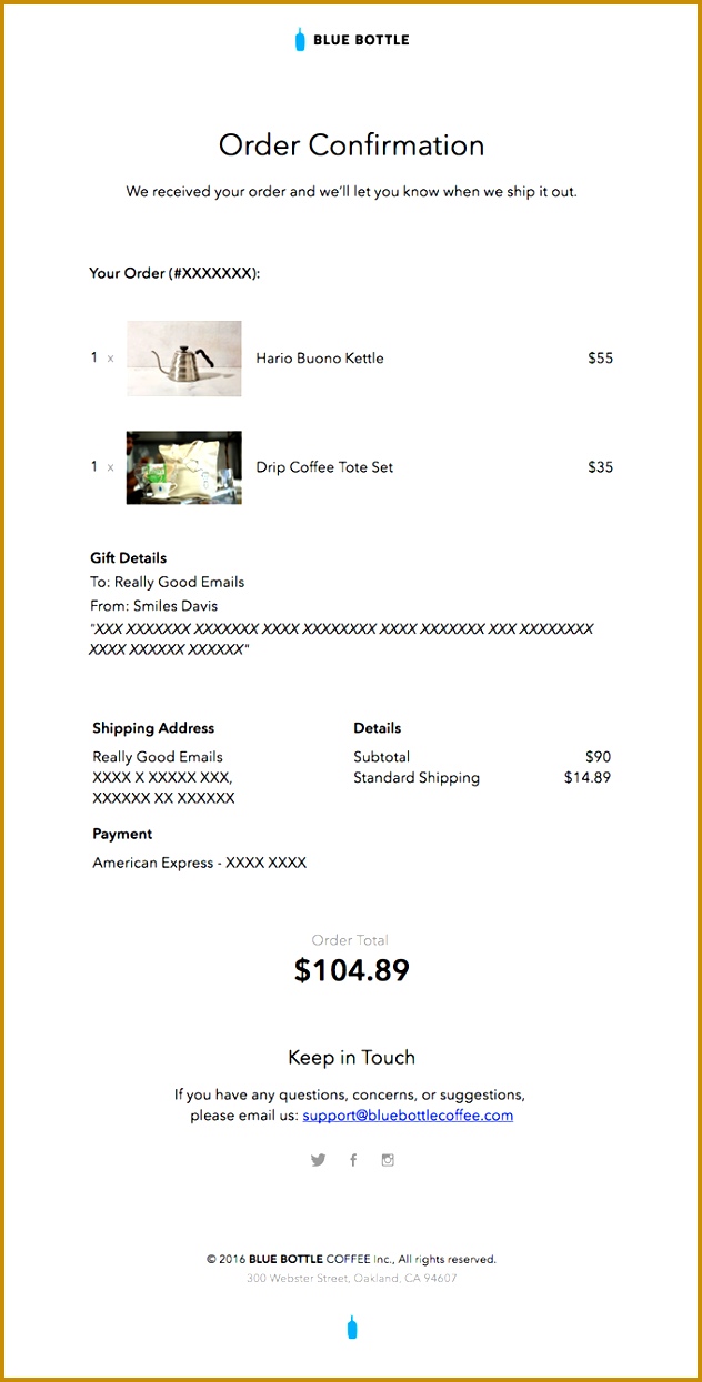 SWIPE 10 E merce Email Templates & 20 Real Examples xlrht Blut Bottle order confirmation email 6321245