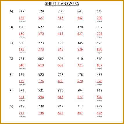 ordering numbers to 1000 math practice worksheets for 5th grade place value a part of under 427427