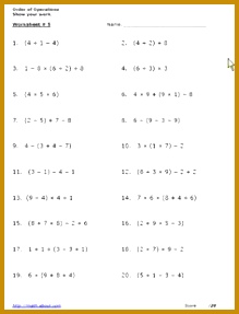 Use These Free Algebra Worksheets to Practice Your Order of Operations 287219