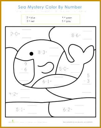 Subtraction Color By Number Color the Fish Subtraction KindergartenKindergarten WorksheetsSubtraction 411325