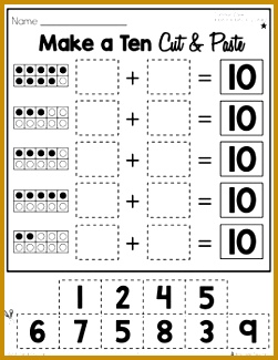 Make a Ten Cut & Glue Worksheets Differentiated Preschool MathKindergarten 325251