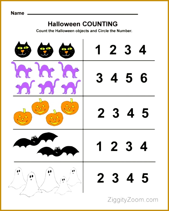 Halloween Counting Preschool Worksheet Math Fun 697558