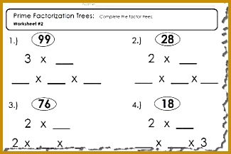 Prime Factor Tree Worksheet 217325