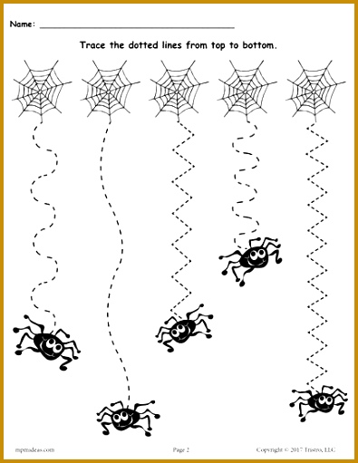 FREE Printable Halloween Line Tracing Worksheets 511395