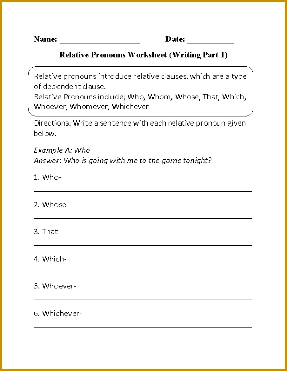 Writing Relative Pronouns Worksheet Part 1 Beginner cetsD Writing Relative Pronouns Worksheet Part 1 Beginner 736569