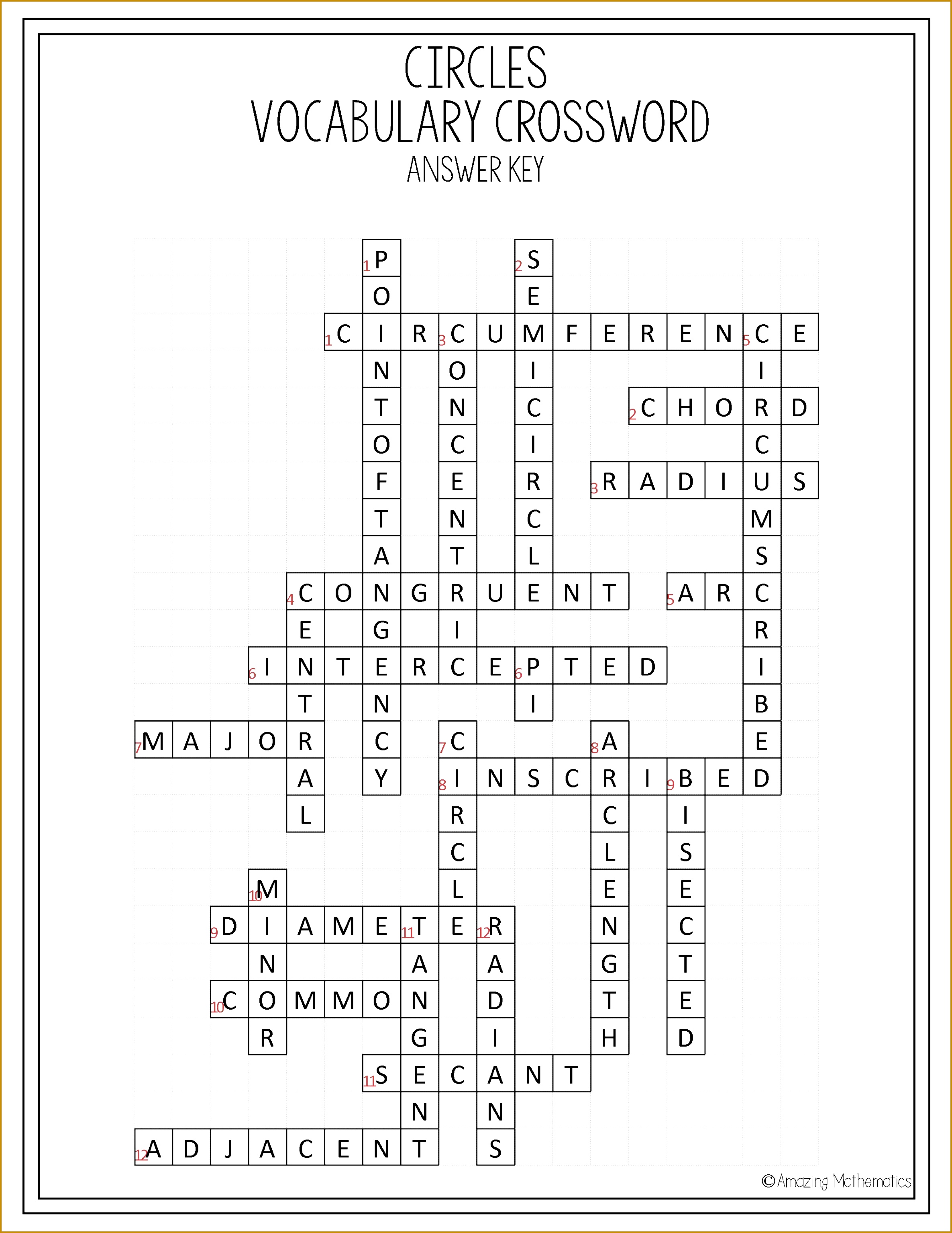 Circles Vocabulary Crossword 23713069