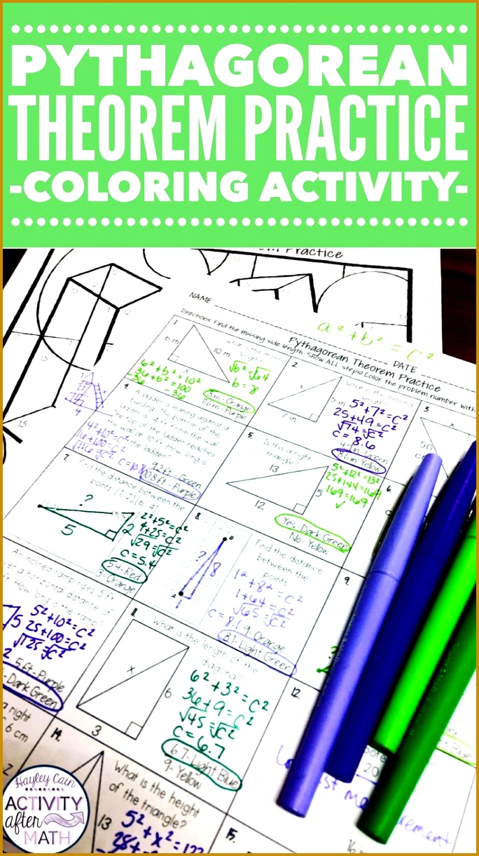 Pythagorean Theorem Coloring By Number 1221684