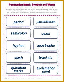 Punctuation Activity Match the Symbols and Words This match game maked learning about punctuation 283219