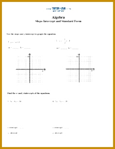 Slope intercept worksheet & ""sc" 1"st" " tuwyg Slope Standard Form and Slope Intercept Form Worksheet 306237