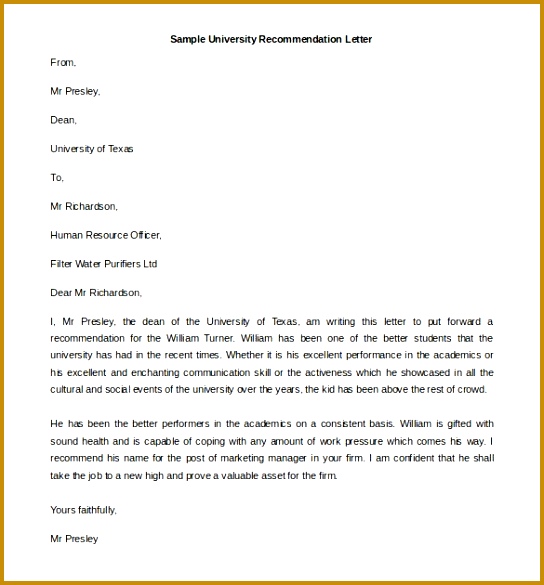 Reference Letter format Functional Picture University Collection solutions Writing A University Re mendation Letter 585544