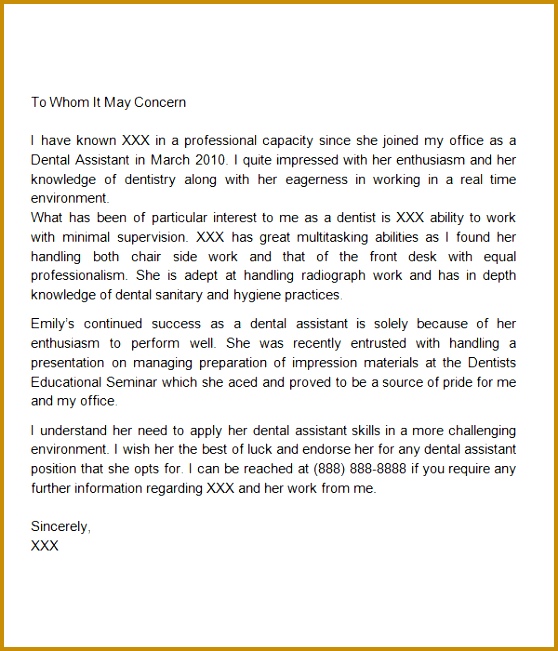 Re mendation Letter Sample 651558