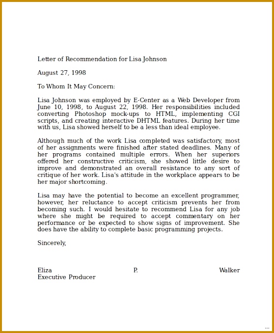 28 Re mendation letter example facile Re mendation Letter Example Cooperative Professional Reference Sample Employer 7 Templates with 558678