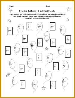 Fraction Balloons REDUCING 251325