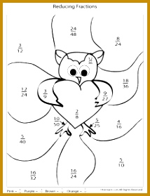 Valentine s Day reducing fractions worksheet 279214